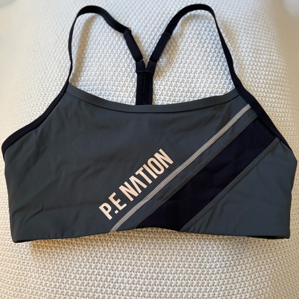 P.E Nation Women's Gray and Black Sports Bra